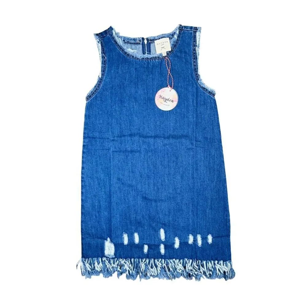 Hayden girls Denim Sleeveless Dress - Size 13/14